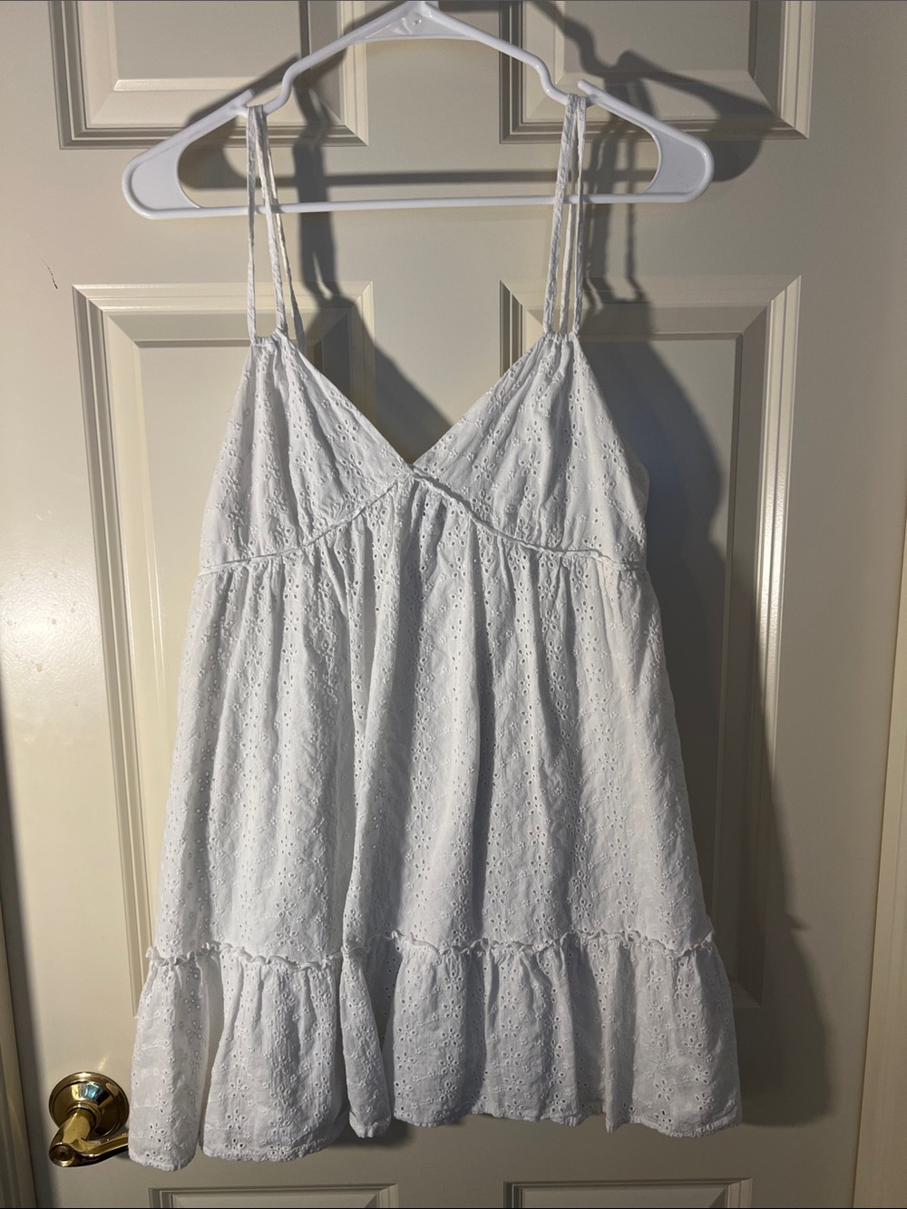 wild fable White Eyelet Spaghetti-Strap Mini Dress